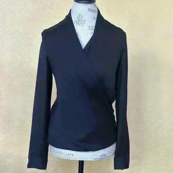 Theory “”Demona” Black Silk Blend Surplus Blouse Size Small EUC! - Picture 1 of 8
